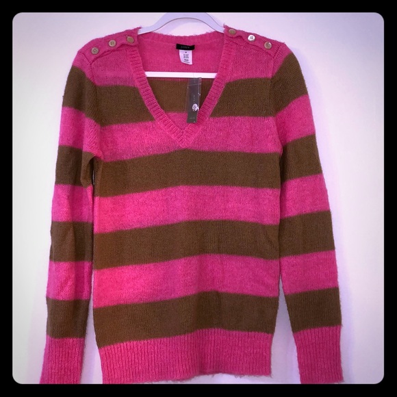 J. Crew Sweaters - 💕NWT J.Crew pink and tan sweater size M💕